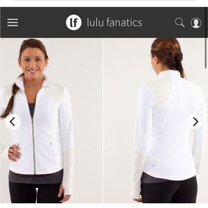 Lululemon Forme Jacket Brushed Luon Sz 12 White Polar Cream Define Fit 1289